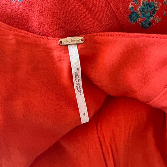 Free People Mockingbird Red Floral Mini Dress - 6 - Picture 11 of 11